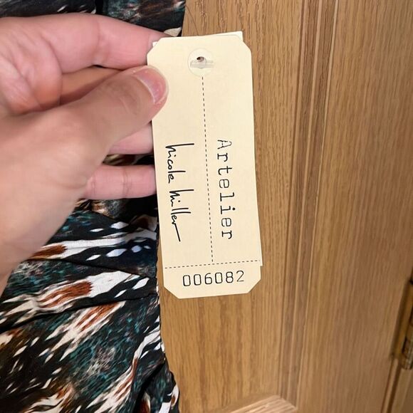 NWT Nicole Miller Artelier Becket Excursion Cotton Ivory Multicolor Dress Size 6 - Picture 6 of 7